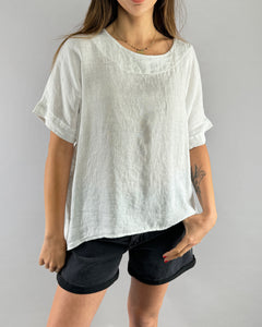 BLUSA LINO ITALIANO ADELA BLANCA