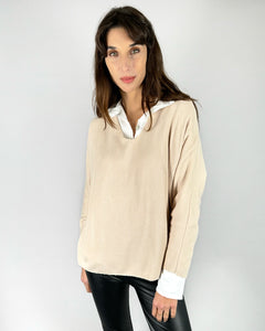 SWEATER BLUSA ITALIANO MALTA BEIGE