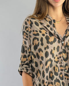 BLUSA ITALIANA PRINT DOMINGA TAUPE